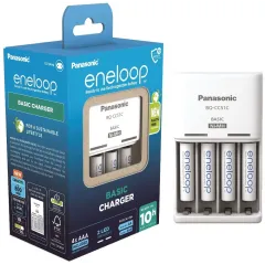 Зарядний пристрій Basic Charger разом з 4-ма акумуляторами Eneloop AAA