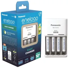 Зарядний пристрій Basic Charger разом з 4-ма акумуляторами Eneloop AAA