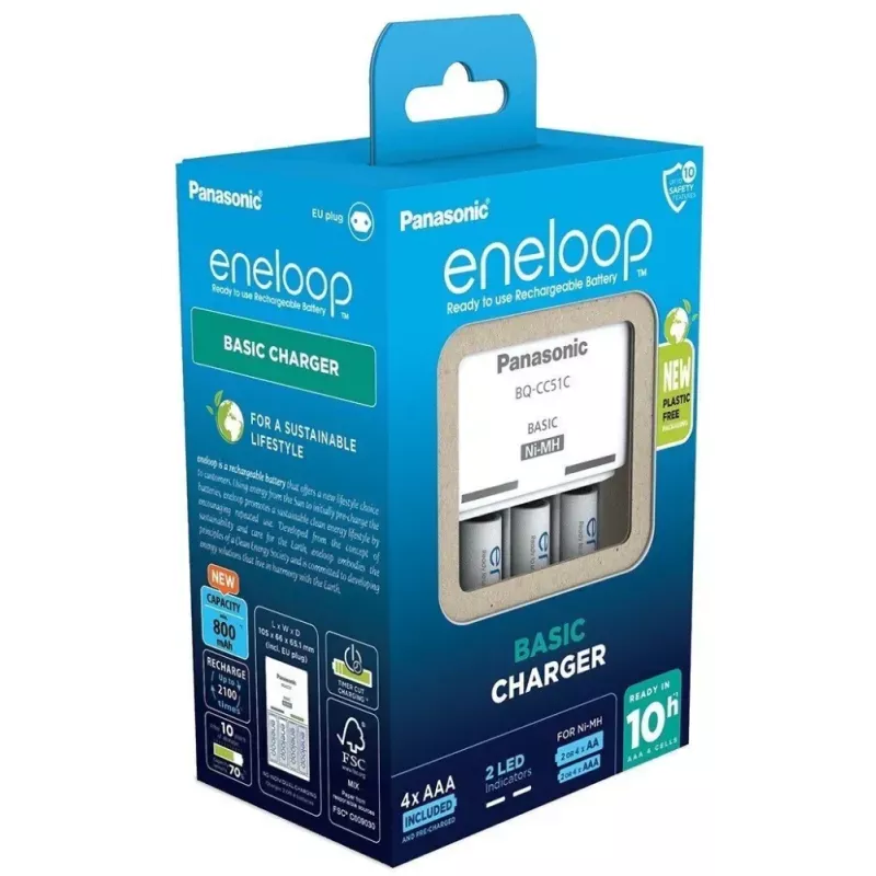 Basic Charger + 4 Eneloop AAA